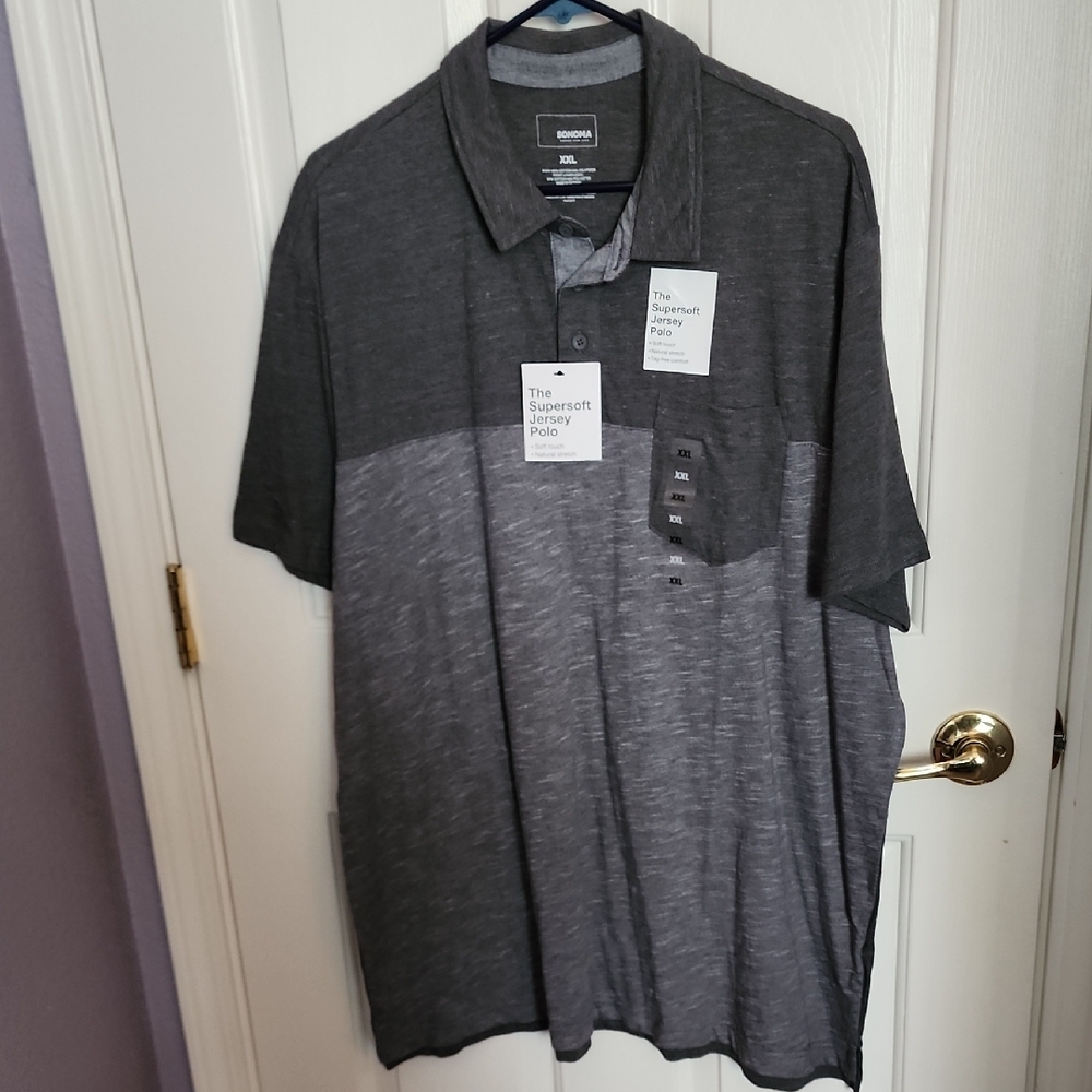 Sonoma Gray Two-Tone Polo Shirt
